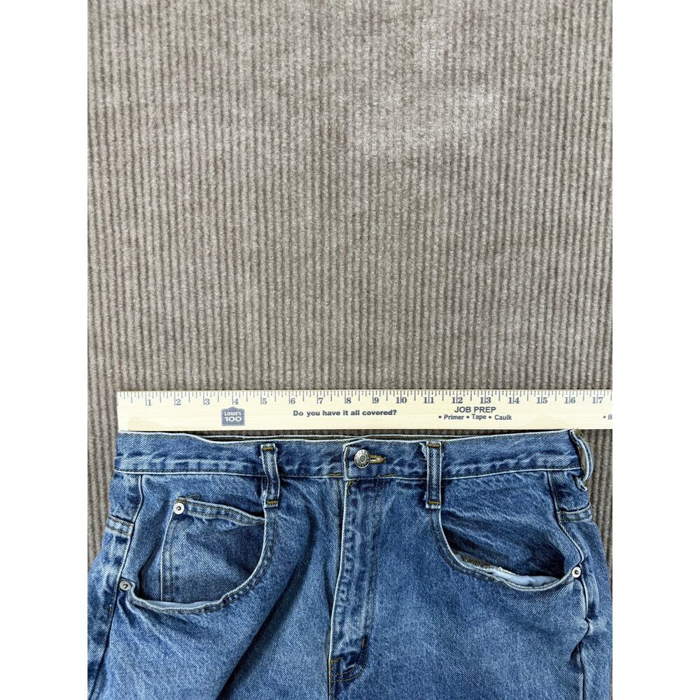 Avenue Jeans High Waisted Mom Jeans Tapered Leg Blue 14 Petite Made In USA - Picture 5 of 7